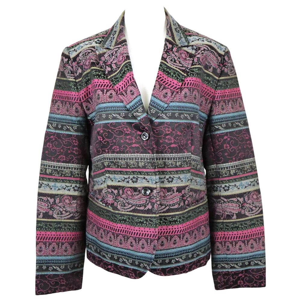 Koret Vintage Tapestry Jacket Blazer Brocade Paisley Geometric Size 12